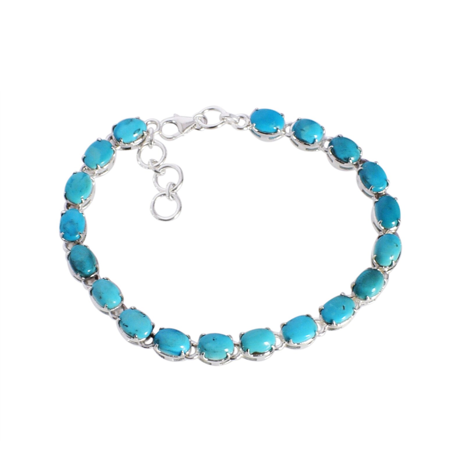 Zard Turquoise Tennis Bracelet – Silver, Lab-Created Turquoise, 7 Inch, Stackable