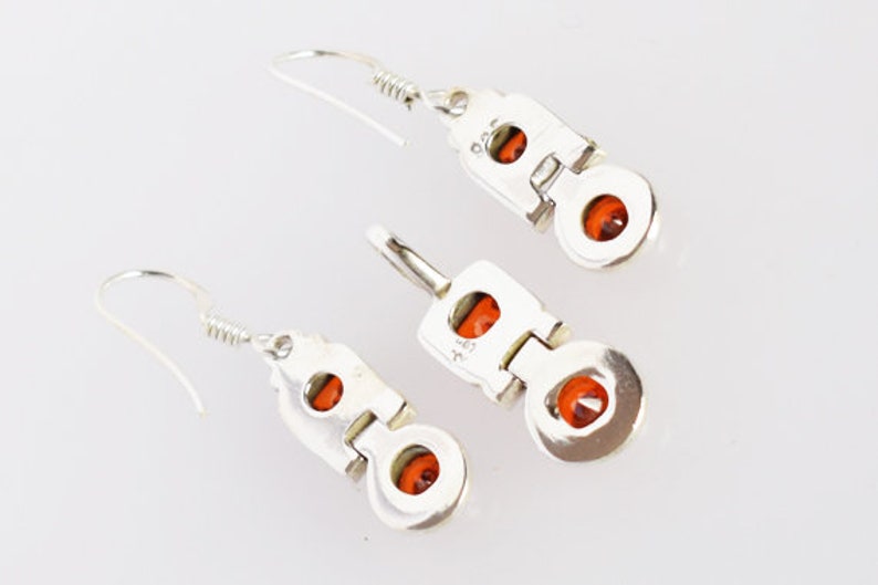 Amazing Red Quartz Gemstone Pendant Earring Set Handmade Jewellery Set Gifts For Women/'s FSJ-2169 925 Solid Sterling Silver Jewellery Set