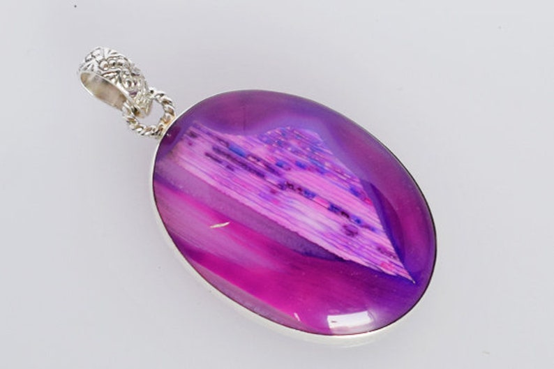 Handmade Gift Jewellery For Women Size 48x21x6 MM Beautiful Jewellery Purple Agate Gemstone Pendant FSJ-2317 925 Solid Sterling Silver