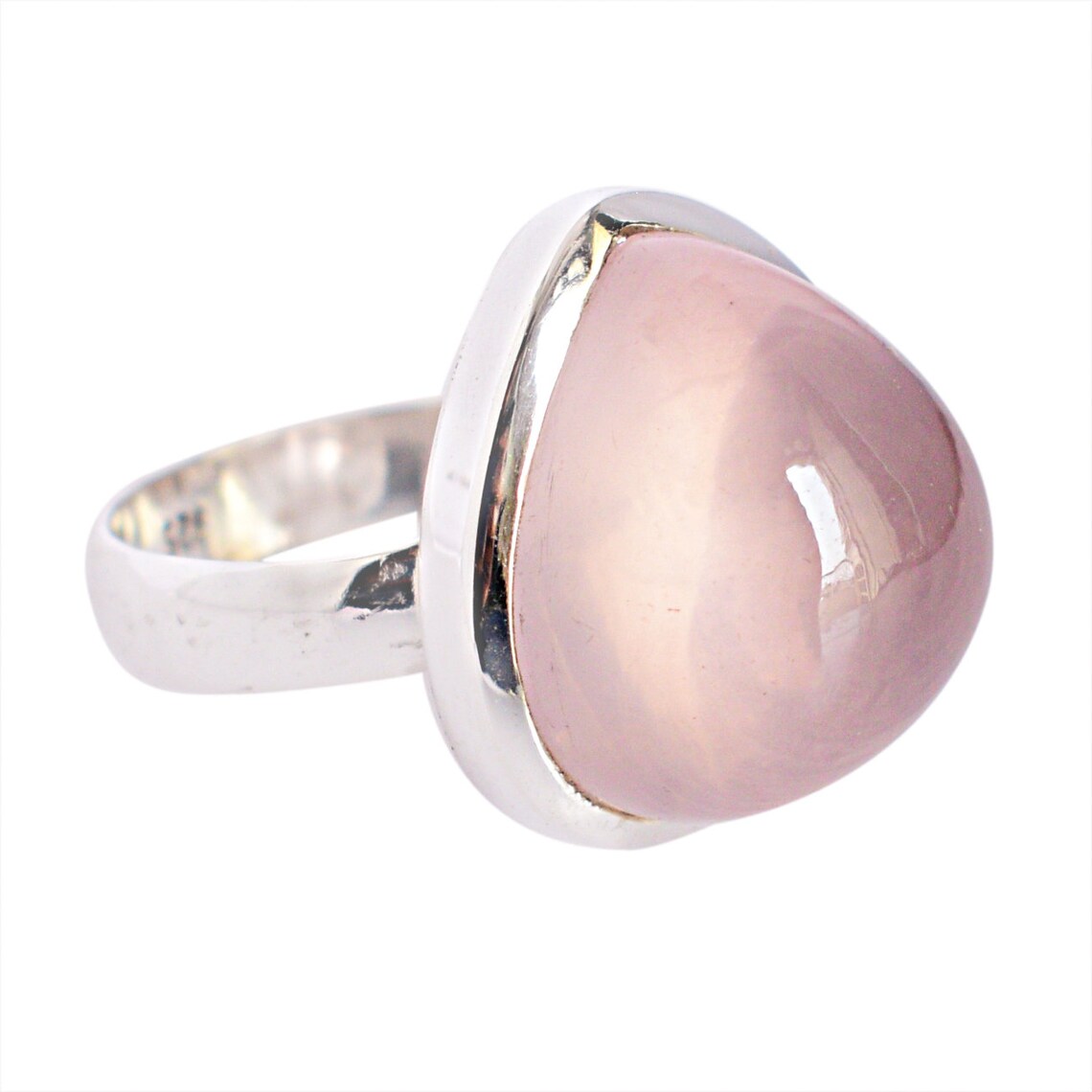 Rose Quartz Adjustable Ring Gemstone Ring For Men's 925 Etsy