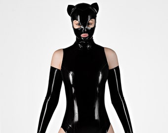 Latex mask, Latex kitty mask, Latex cat mask with opened mouth