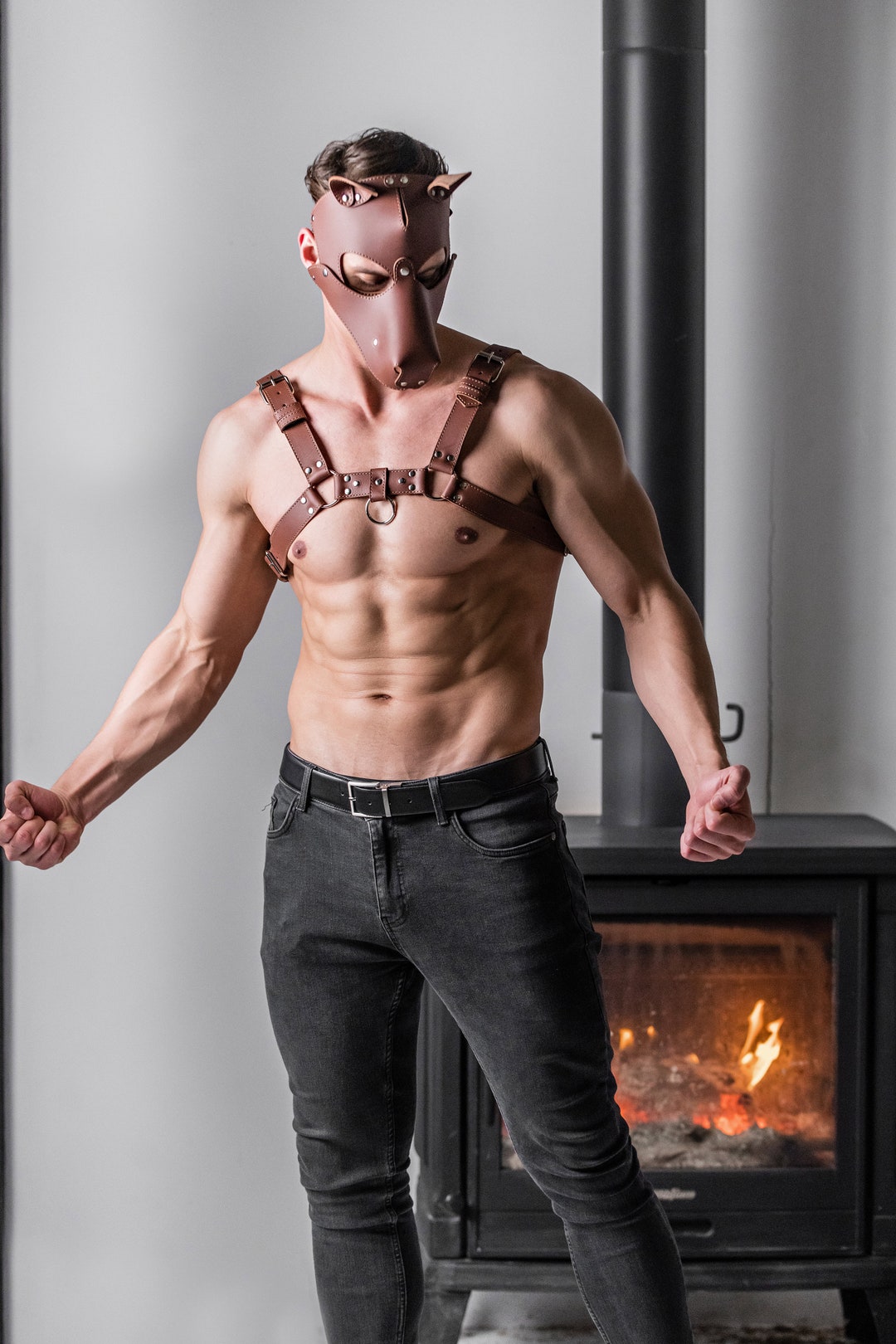 FETISH SUBMISSIVE ATTITUDE - MENS BRIGADE ECO-LEATHER CHEST HARNESS main image 0