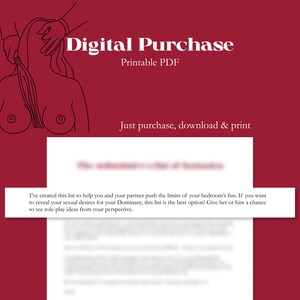 Peut inclure: Graphique d'achat num&eacute;rique sur fond bordeaux. Le texte indique "Digital Purchase" et "Printable PDF". Un dessin au trait d'une personne est en haut. Le texte "Just purchase, download & print" est en dessous.