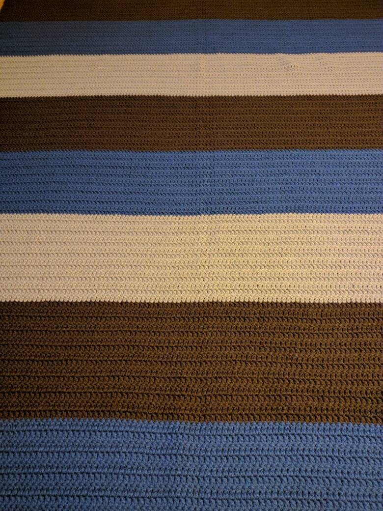 Double crochet stitch blanket Etsy