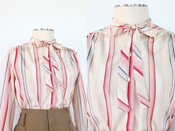 1970's Pussy Bow Shirt | Vintage Pussy Bow Blouse