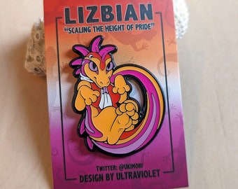 LIZBIAN| Soft Enamel Epoxy Pride Pin | Lesbian Gay Queer LGBTQI Lapel Brooch Gift | + Sticker AddOn