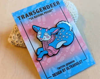 TRANSGENDER | Soft Enamel Epoxy Pride Pin | Transgender Trans LGBTQI Lapel Brooch Gift | + Sticker AddOn