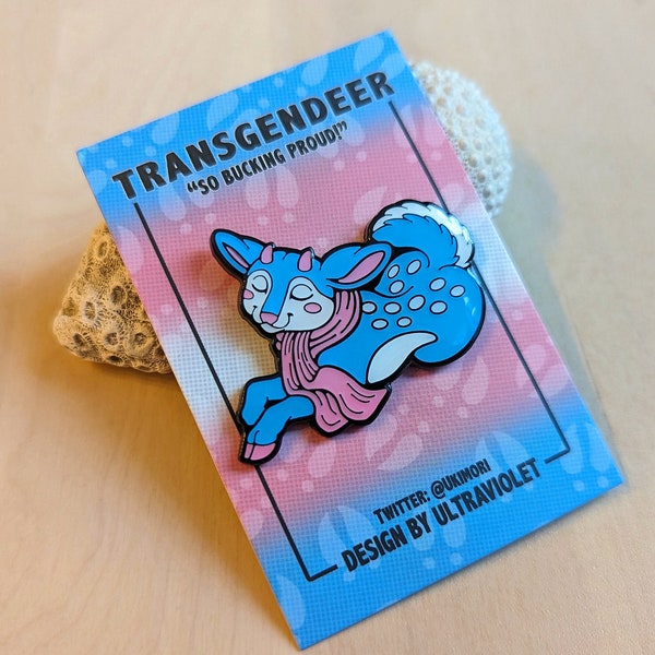 TRANSGENDER | Soft Enamel Epoxy Pride Pin | Transgender Trans LGBTQI Lapel Brooch Gift | + Sticker AddOn