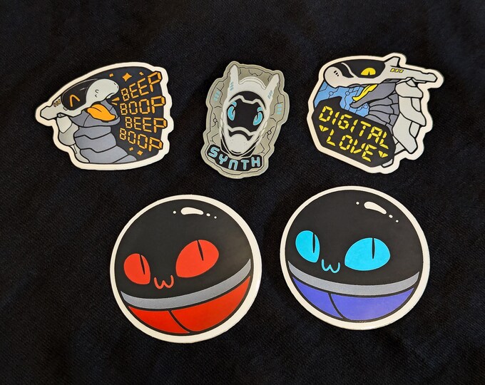 Synth Line Sticker SYNTH | Sticker Pack | Sticker Set | 5 Stickers | Beep Boop | Digital ...