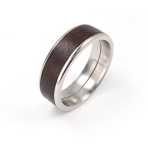 Ring smoked eucalyptus wood on stainless steel