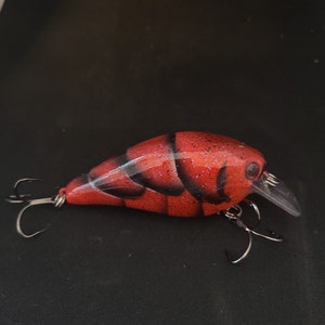 3&quot; Custom Painted Crankbait Vivid Red Craw Color
