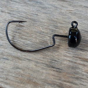 Weedless Finesse Ned Rig Hooks 4Pack Black Weight 5/32 weight