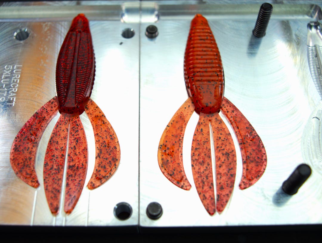 4" Lurecraft Rocket Creature Laminated Red/orange Craw Color (3 Pack