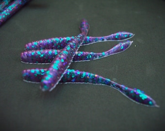3"Wave Worms Junebug Color (wie du auf Youtube gesehen hast) (4er Pack)"