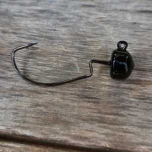 Weedless Finesse Ned Rig Hooks 4Pack Black Weight 3/16 weight