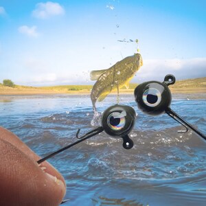 Freestyle Jig 2 Pack White Eye Green Body Hameçon 3/0 Poids 3/16