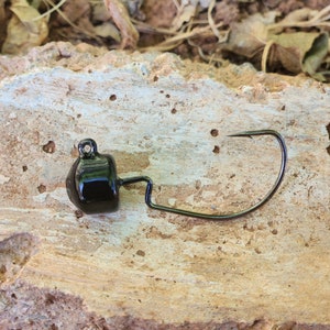 Weedless Finesse Ned Rig Hooks 4Pack Black Weight 1/4 weight