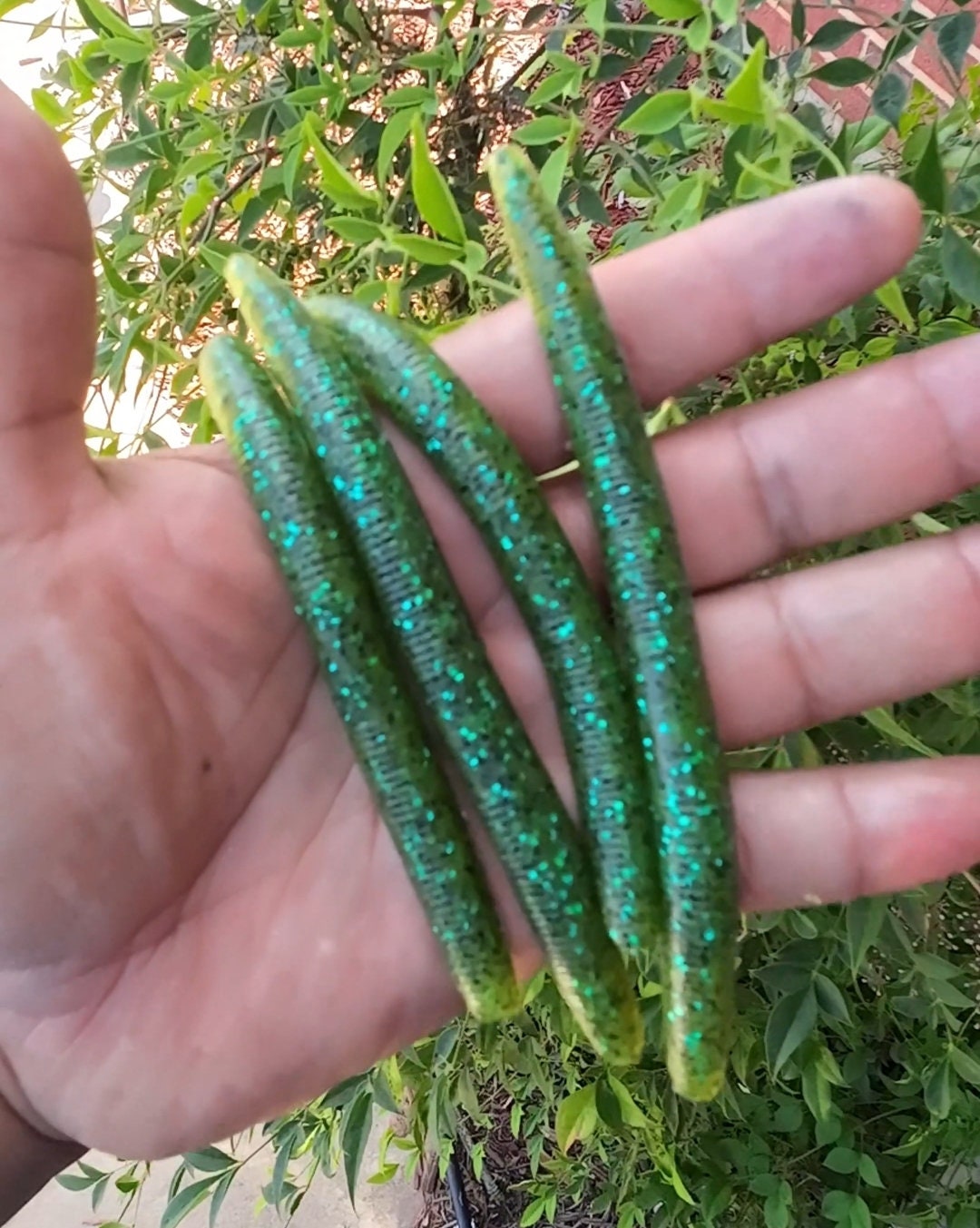 5 Stick Worms Bass Mustard Color 8 Pack Etsy