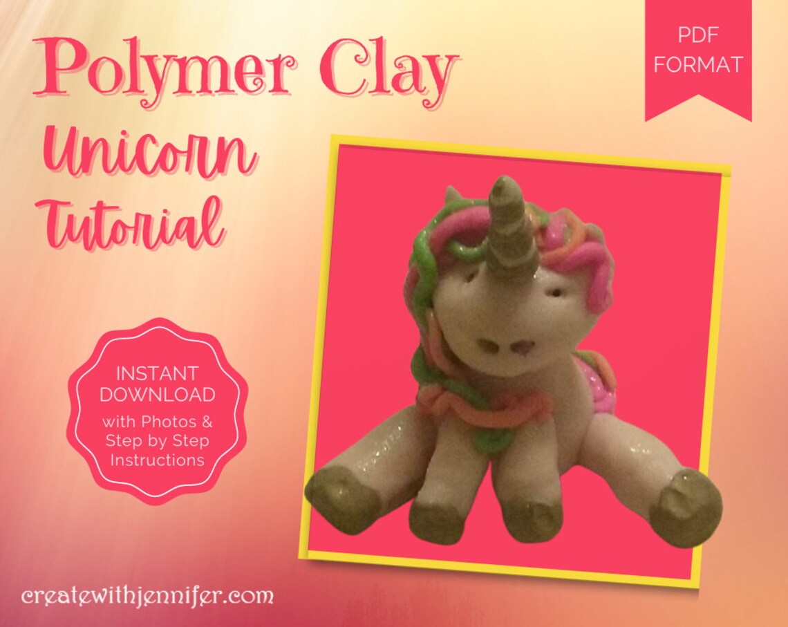 Polymer Clay Unicorn Tutorial Step by Step Guide to Making | Etsy