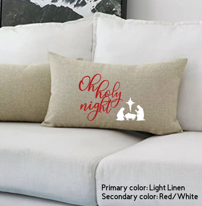 Oh holy night pillow cover Christmas pillow cover Religious Etsy