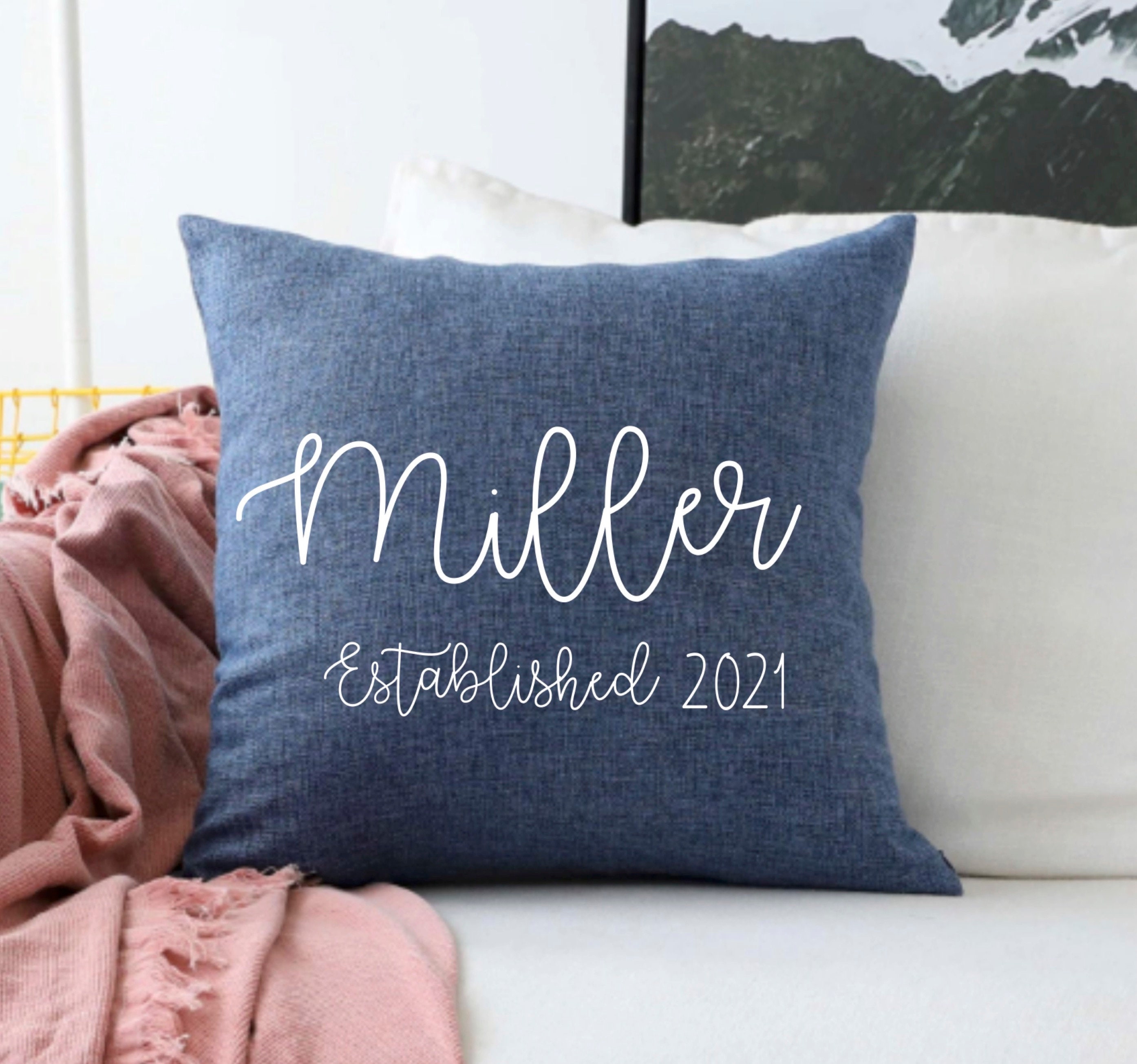 personalized family name pillow