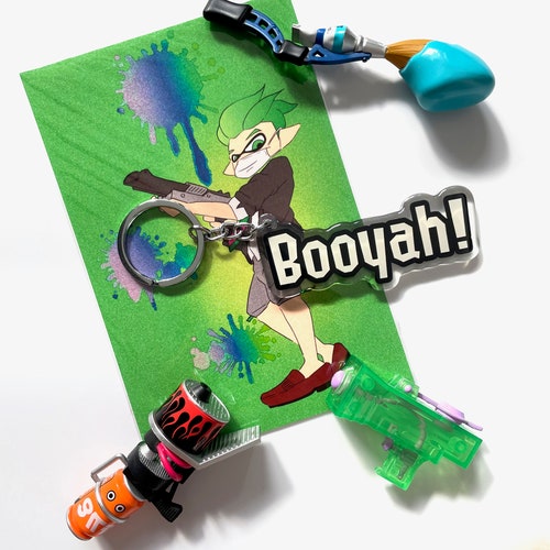 Booyah Splatoon 3 Keychain Charm Awesome Inkling Nintendo Etsy