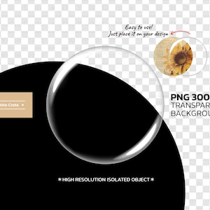 Puede incluir: Una esfera de vidrio transparente sobre un fondo negro. La esfera está aislada y lista para ser utilizada en un proyecto de diseño. El texto "The White Crate" y "PNG 300DPI TRANSPARENT BACKGROUND" es visible en la imagen.