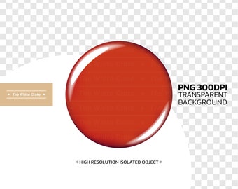 Red Badge Mockup, Glossy Round Button (PNG Digital Download)