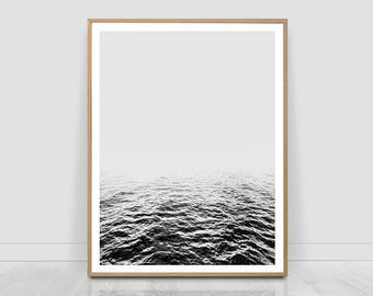 Ocean Print, Black and white Print, Ocean Photography, Ocean Wall Art, Ocean Wall Print, Ocean Poster, Ocean Photo, instant download