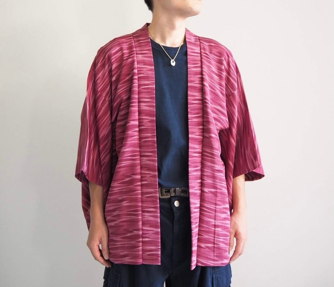 Afterglow, Silk Haori Japan, Unisex Kimono Jacket, Gift, Ethical Fashion,mens Kimono,silk Haori