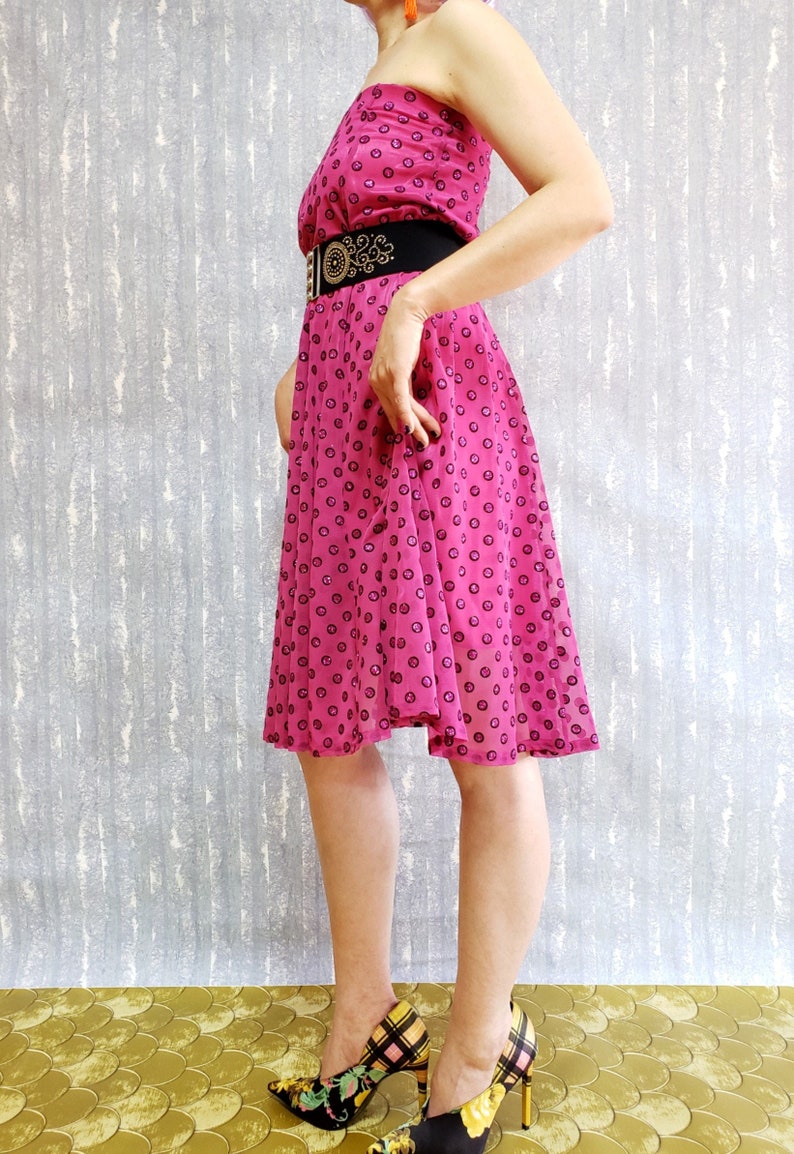 latin dance japan dots print skirt circular skirt, ballroom dance stage costume rose red party dress vintage 2ways skirt gorgeous
