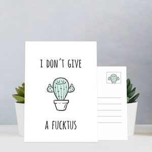 Postkarte "I don’t give a fucktus"