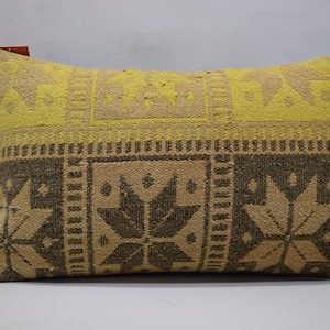 turkish kilim pillow - unique kilim pillow - turkish kilim  pillow - bedding pillow - handmade kilim pillow - 12x20 pillow cover - 1589