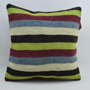 handmade kilim pillow, turkish pillow, 16x16 tribal pillow, decorative pillow, anatolian pillow, bohemian kilim pillow, cushion cover 9942