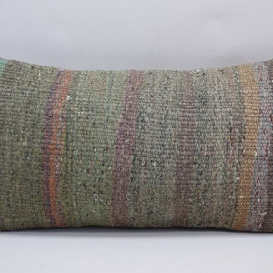 turkish kilim pillow, handmade wool kilim pillow, lumbar pillow, bohemian kilim pillow, decorative kilim pillow, 10 x 20  pillow cover 2002