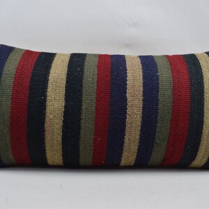 kilim pillow, handwoven pillow, 12x24 anatolian pillow, bohemian pillow, lumbar pillow, turkish pillow, boho pillow, pillow cover 4200