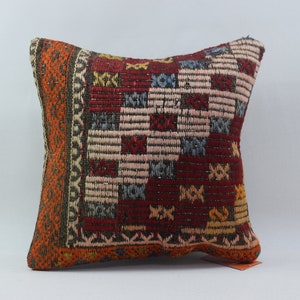 Cuscino kilim vintage fatto a mano, copertura del cuscino naturale, cuscino turco 14x14 copertura del cuscino Boho kilim, cuscino Kilim, copertura del cuscino, 2041