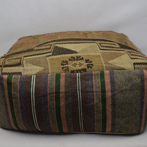 Moroccan style, Camping pillow, Garden pouffe, Throw pillow pouf, Kilim beanbag, Ottoman pouf cover, Boho decor pouf, Dog bed, code 335