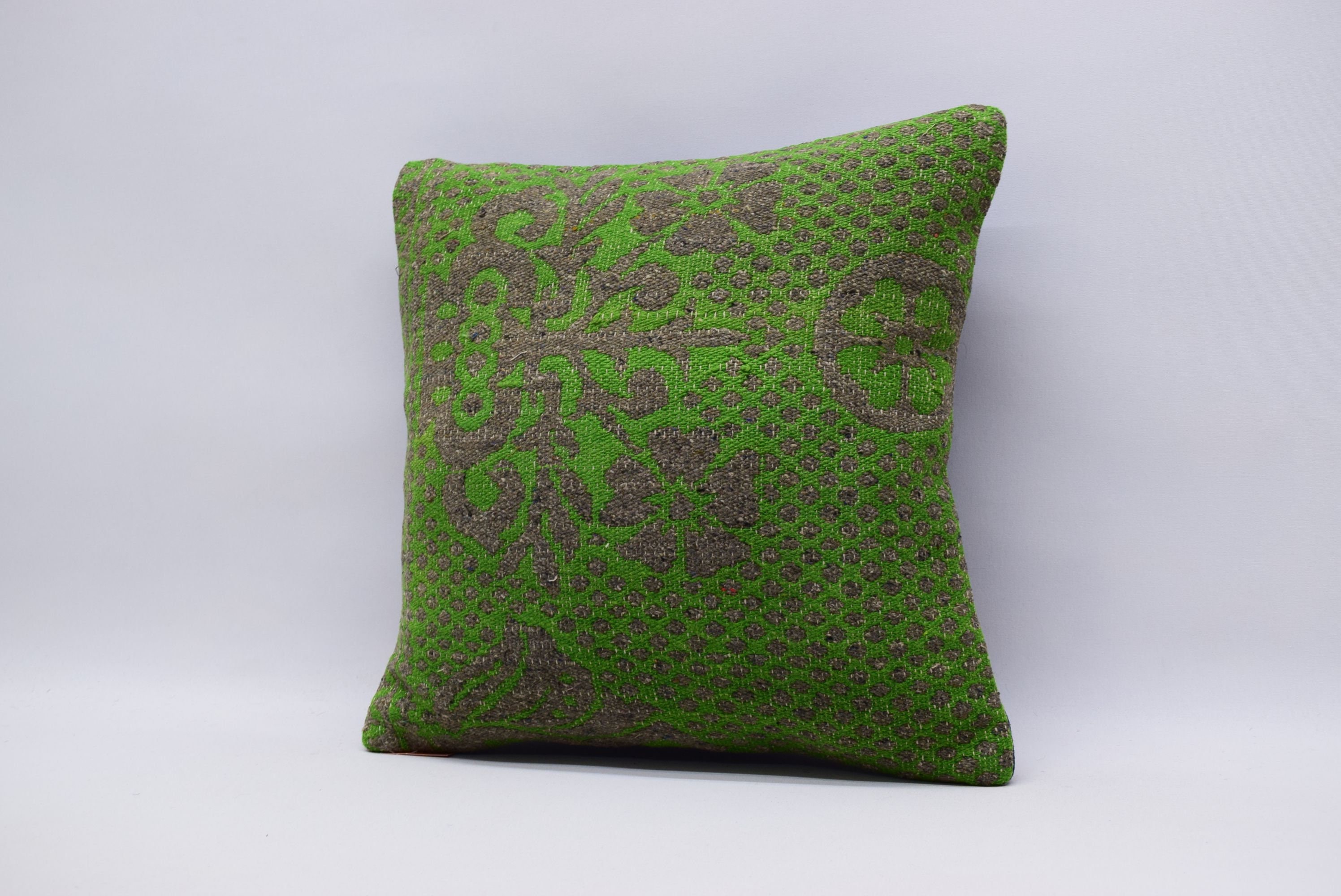 Green colored kilim pillow handwoven kilim pillow turkish Etsy