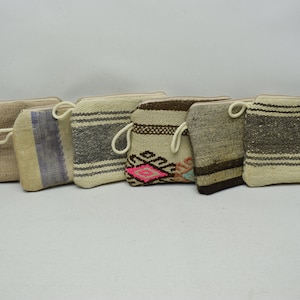 Bolsa kilim de 6 peças, carteira kilim turca, bolsa autêntica 7x9, bolsa vintage, carteira feminina, bolsa para moedas, bolsa artesanal, bolsa de maquiagem, conjunto 31