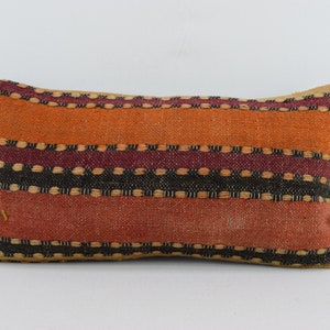natural wool kilim pillow cover, ethnic pillow, throw pillow, turkish pillow, handmade wool pillow, home decor, 10x20 pillow cover , 2506