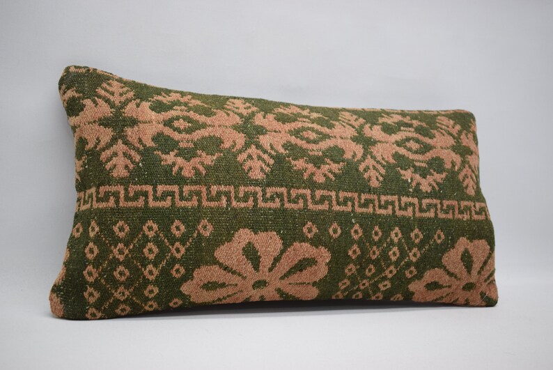 striped kilim pillow 12x24 tribal pillow tribal pillow nomadic wool pillow ethnic pillow 12x24 lumbar kilim aztec pillow 0995