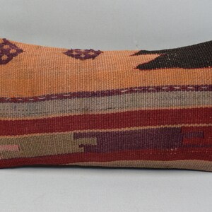 Cuscino kilim per l'arredamento della casa, cuscino kilim Boho, cuscino kilim in lana naturale, cuscino kilim in lana intrecciata a mano, cuscino 8 x 16, fodera per cuscino, 1218