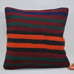 copertura del cuscino kilim turco, cuscino kilim decorativo, cuscino a righe, cuscino del divano 14x14 cuscino in lana naturale, cuscino del divano, copertura del cuscino 1988