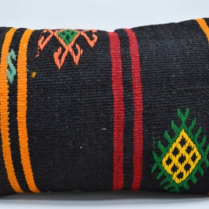 lumbar pillow, kilim pillow, boho pillows, ethnic pillow, turkish pillow, home decor pillow , boho pillow 16x24 pillow cover , 1917