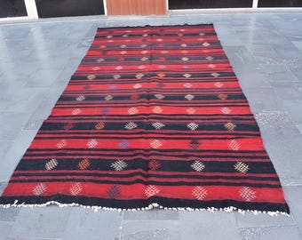 Large size kilim rug, Vintage area rug, Oushak rug, Turkish handmade rug, Natural kilim rug, Home decor, Kilim rug, 5.4 x 11.1  ft ML1522