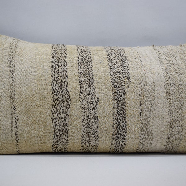 12 x 24 handgeweven Kilim kussen lumbale Kilim kussen gooien kussen naturel Kilim kussen Boho Kilim kussen kussen cover bank kussen 01422