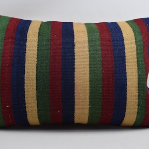 wool lumbar pillow cover, anatolian kilim pillow, turkish pillow, home decor, bohemian pillow, patio decor pillow 16x24 pillow cover 2592