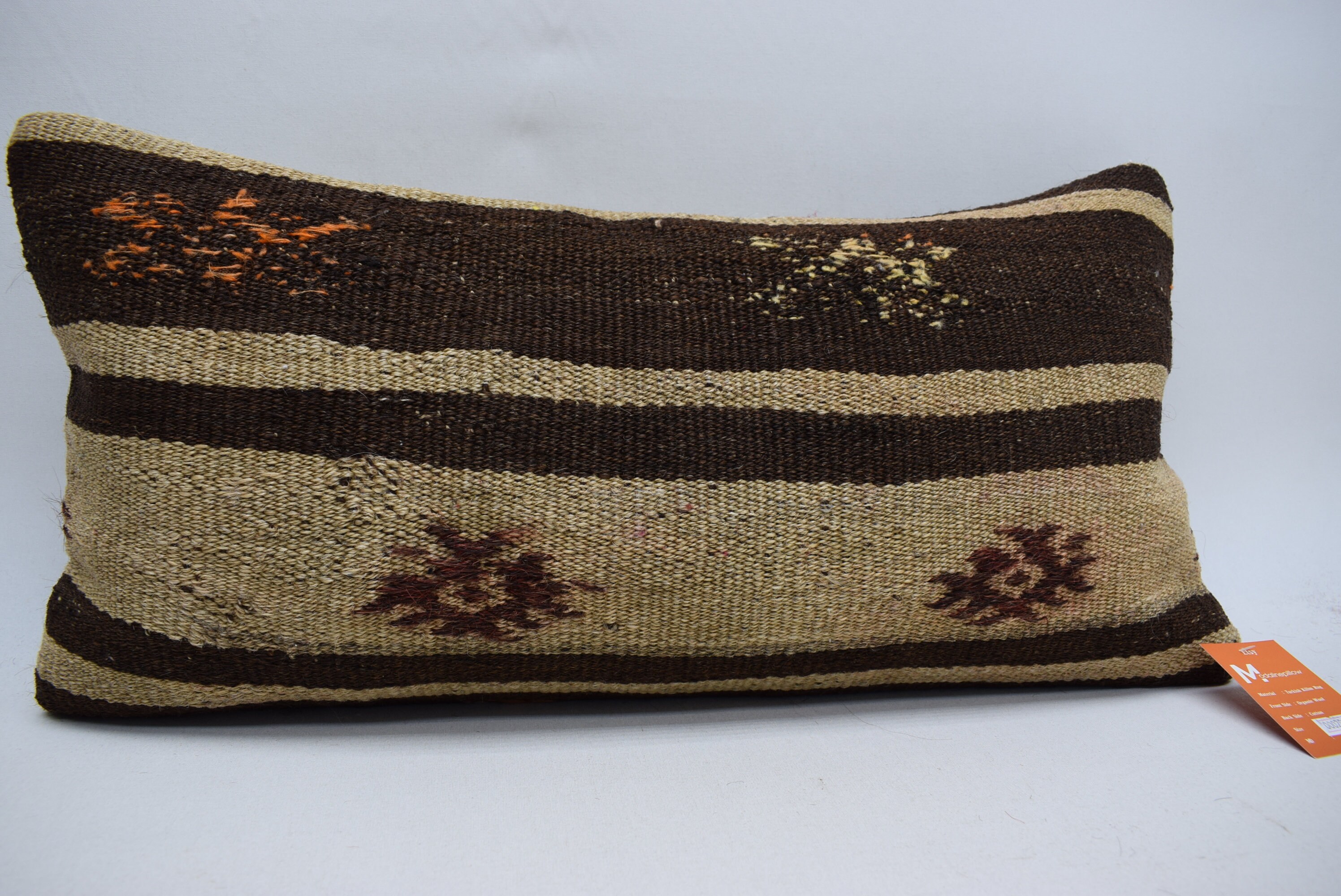 Brown kilim pillow euro sham pillow lumbar kilim pillow Etsy