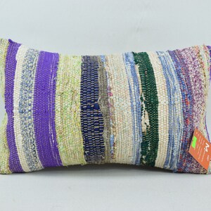 striped kilim pillow, bohemian kilim pillow, decorative kilim pillow, handmade kilim pillow, vintage pillow, 12x20 pillow cover , 3469